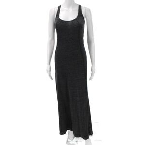 Daftbird Women Maxi Tank Dress Dark Gray Sleeveless Round Neck Solid Size 0P
